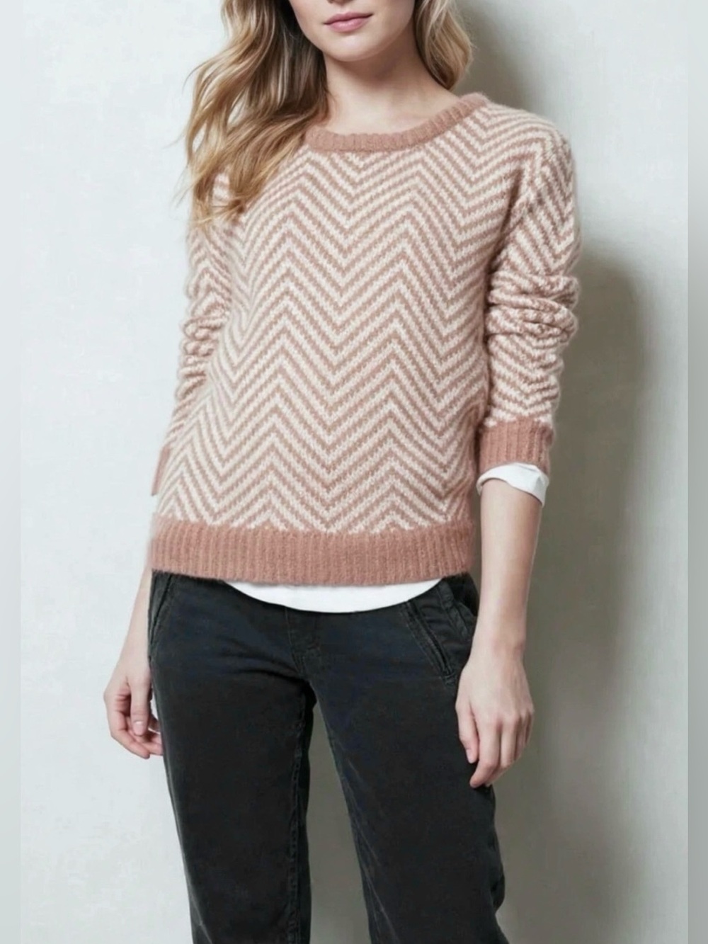 Ganni Wool Blend Brown Beige Sweater Size M